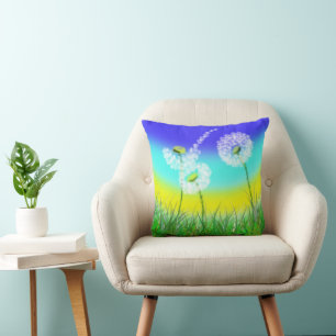 Cojín Decorativo Reloj de maleza de leña pintado con aceite,