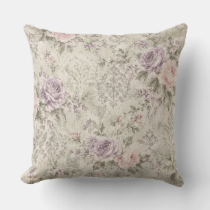 Cojín Decorativo Reloj de pared de rosas rosadas y lavanda Chic Sha