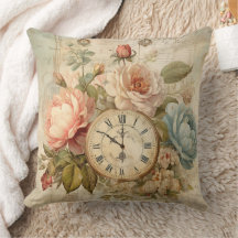 Reloj floral de Shabby Chic Vintage Rubor Rosas az