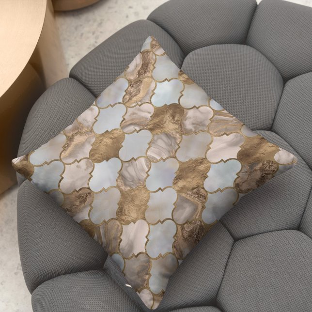 Cojín Decorativo Reloj marroquí Mármol blanco y oro (Subido por el creador)