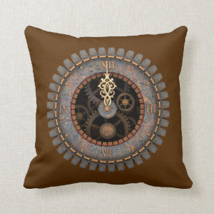 Cojín Decorativo Reloj viejo #1C de Steampunk