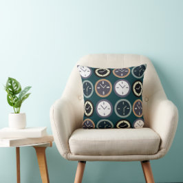 Cojín Decorativo Relojero Patrón Reloj Colorido Horólogo