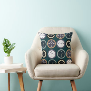 Cojín Decorativo Relojero Patrón Reloj Colorido Horólogo