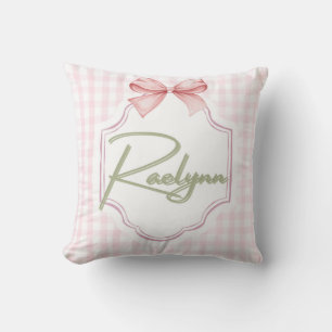 Cojín Decorativo Relynn Baby Nursery personalizado Bow&Gingham