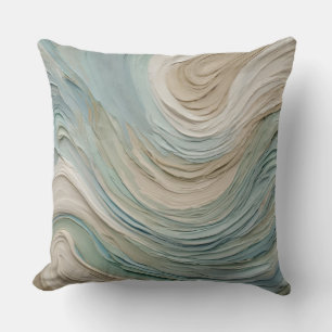 Cojín Decorativo Remolino abstracto azul beige verde