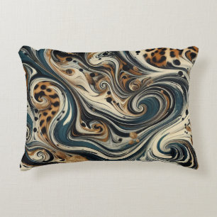 Cojín Decorativo Remolino de estampado de leopardo abstracto