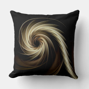 Cojín Decorativo Remolino Dorado Sobre Negro