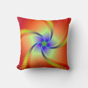 Cojín Decorativo Remolino en rojo y amarillo