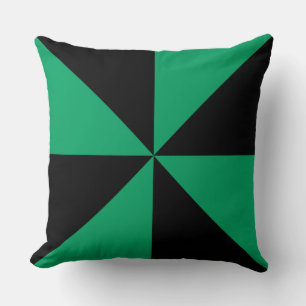 Cojín Decorativo Remolino Verde y Negro de Trébol