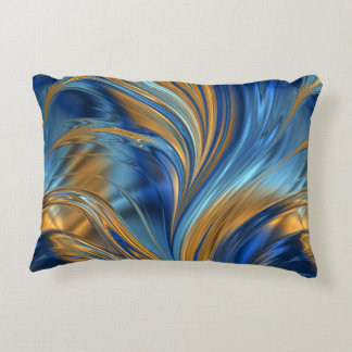 Cojín Decorativo Remolinos azules del naranja