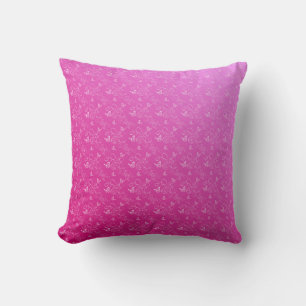 Cojín Decorativo Remolinos de mariposa rosa y blanca