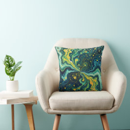 Cojín Decorativo Remolinos Galácticos en Colores Vívidos 1