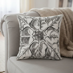 Cojín decorativo renacentista Flor artística