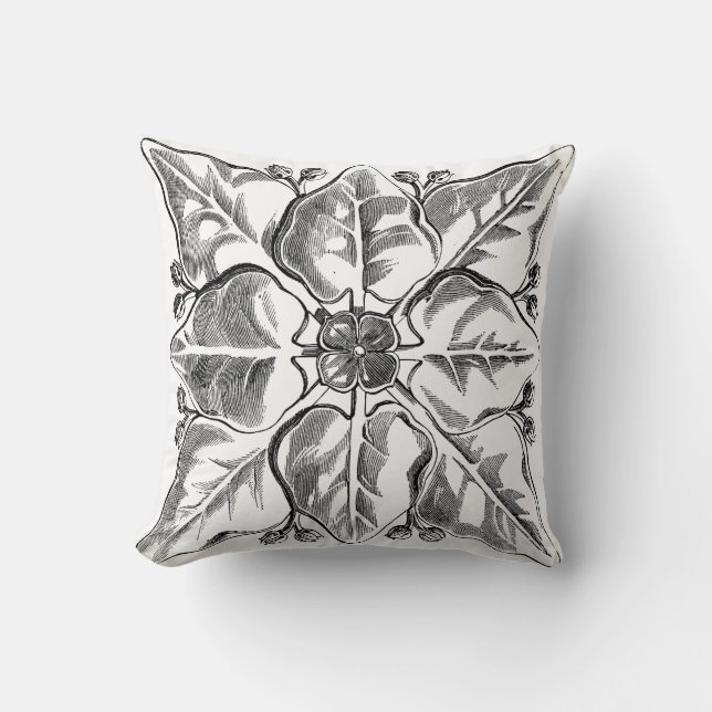 Cojín decorativo renacentista Flor artística (Anverso)