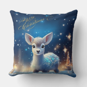 Cojín Decorativo Reno bebé con el saludo de Feliz Navidad