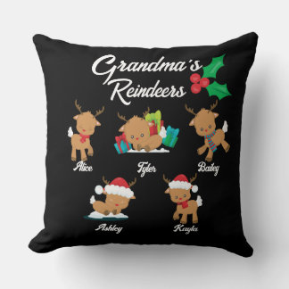Cojín Decorativo Reno de la abuela 5 nietos Personalizados nombran 