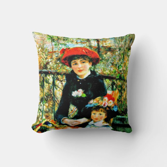 Cojín Decorativo Renoir - Dos hermanas en la terraza (Anverso)