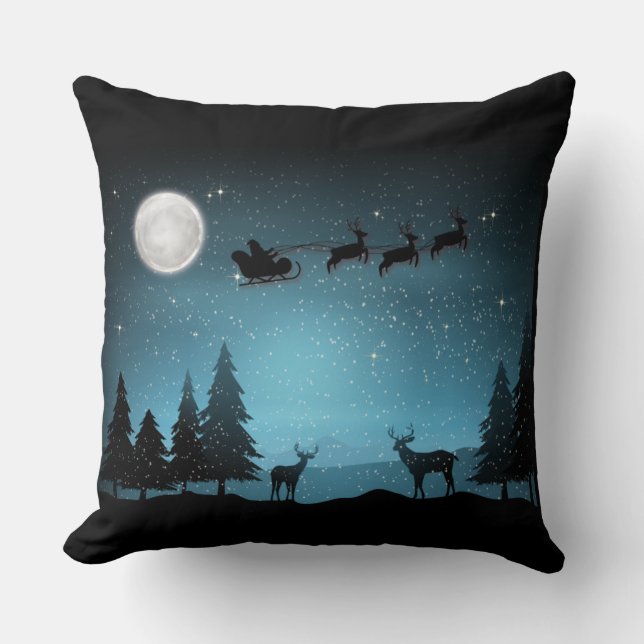 Cojín Decorativo Renos Adorables De Noche (Anverso)