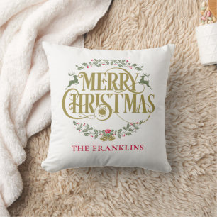 Cojín Decorativo Renos de Navidad Personalizados Familia