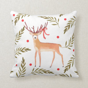 Cojín Decorativo Renos de Woodland Felices Fiestas Personalizadas