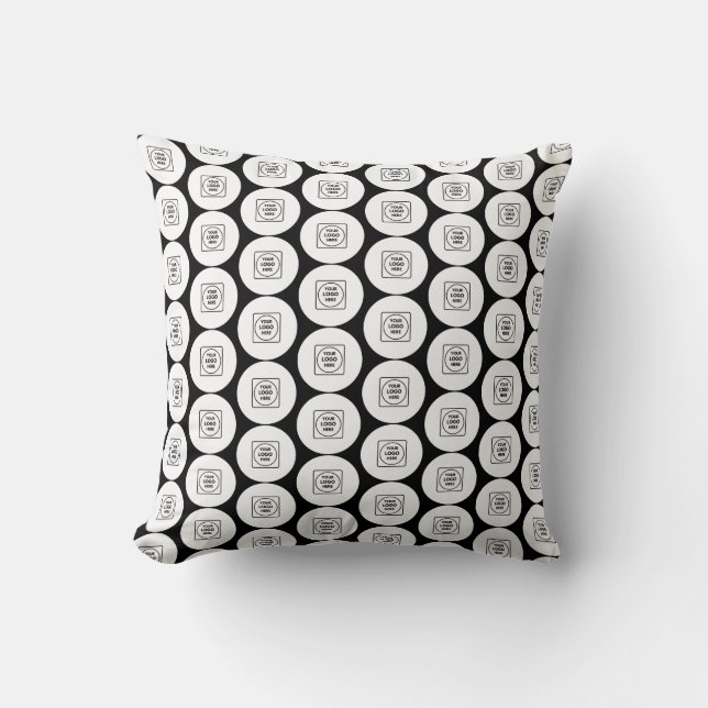 Cojín Decorativo Repeating Logo or Image Pattern Throw Pillow (Anverso)