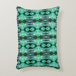 Cojín Decorativo Repetición de dibujo verde que genera varias forma