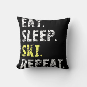 Cojín Decorativo Repetición de esquí Sleep Ski - Regalo de esquí di