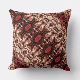 Cojín Decorativo Repetición de formas con tonos leñosos y manchas