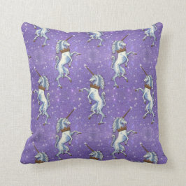 Cojín Decorativo Repetición púrpura del purpurina del unicornio