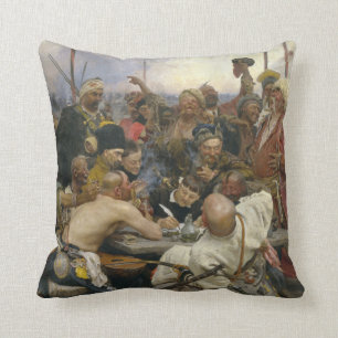 Cojín Decorativo Réplica de los cosacos de Zaporozhian de Ilya Repi