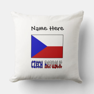 Cojín Decorativo República Checa y bandera checa personalizadas