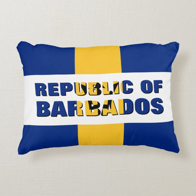 COJÍN DECORATIVO REPÚBLICA DE BARBADOS (Anverso)