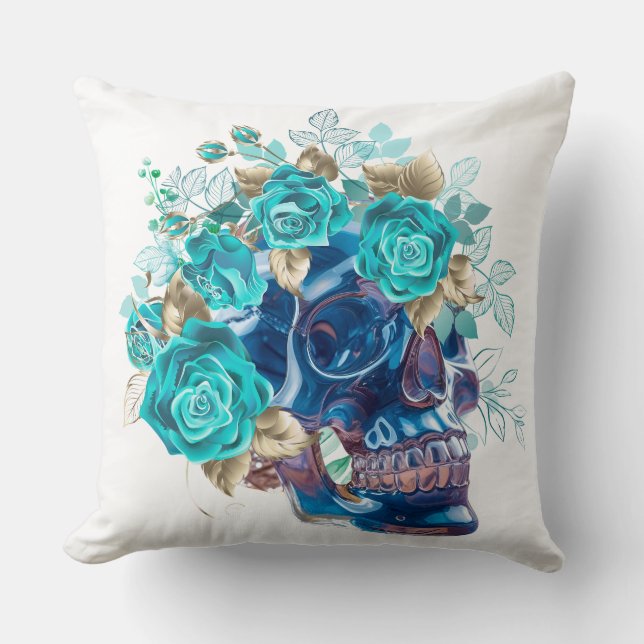 Cojín Decorativo Requiem Flor Azul (Anverso)
