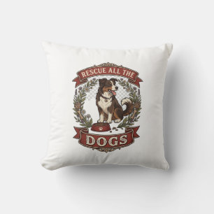 Cojín Decorativo Rescata a todos los perros Corona floral de perro