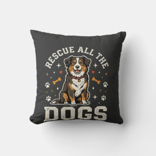 Cojín Decorativo Rescata a todos los perros vintage perro