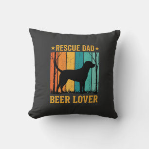 Cojín Decorativo Rescata Papá Amante de la Cerveza Perro Vintage