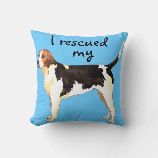 Cojín Decorativo Rescate de Foxhound Inglés (Anverso)