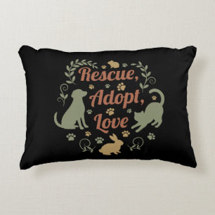 Cojín Decorativo Rescue, Adopt, Love