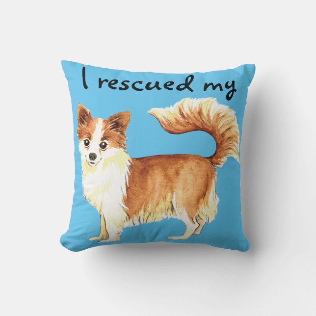 Cojín Decorativo Rescue Long Coat Chihuahua (Anverso)