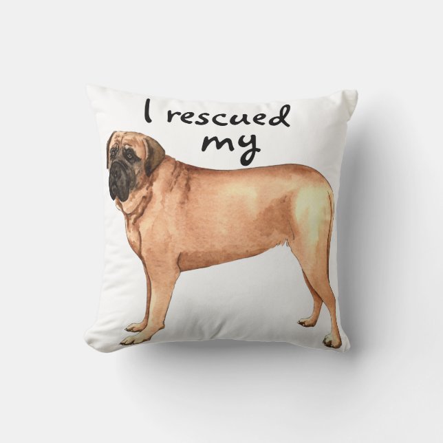 Cojín Decorativo Rescue Mastiff (Anverso)