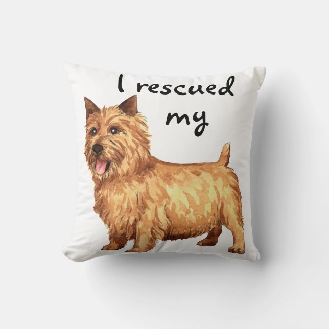 Cojín Decorativo Rescue Norwich Terrier (Anverso)