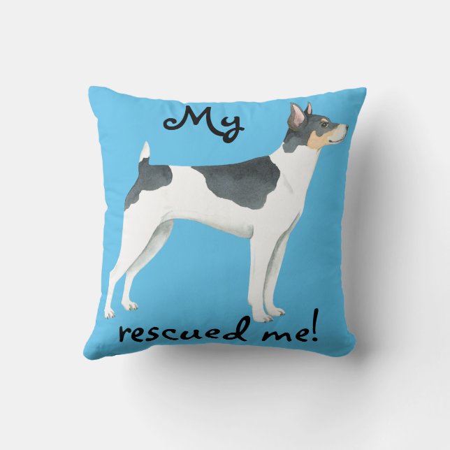 Cojín Decorativo Rescue Rat Terrier (Reverso)