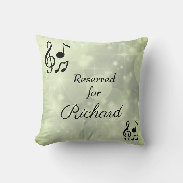 Cojín Decorativo Reservado musical personalizado (Anverso)