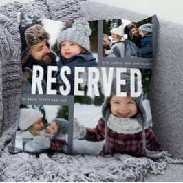 Cojín Decorativo Reservado para el mejor Collage de fotos de papá d