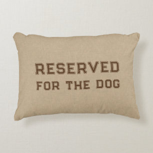 Cojín Decorativo Reservado Para El Perro Tan Lino Impresión De Text