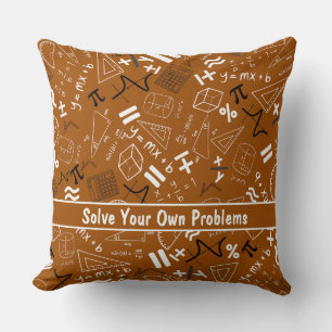 Cojín Decorativo resolver sus propios problemas matemáticas marrón