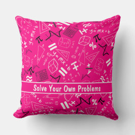 Cojín Decorativo resolver sus propios problemas matemáticas rosa mo