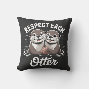 Cojín Decorativo Respeto de Nutria Mutuo Divertido