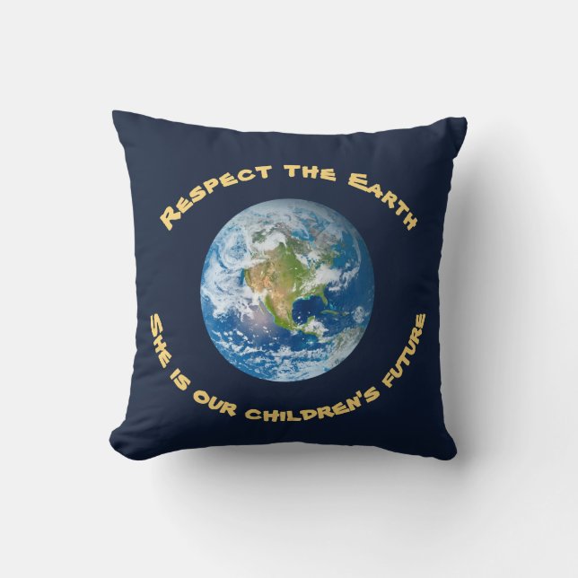Cojín Decorativo Respeto Planeta Tierra Niños Futuro Pillow (Anverso)
