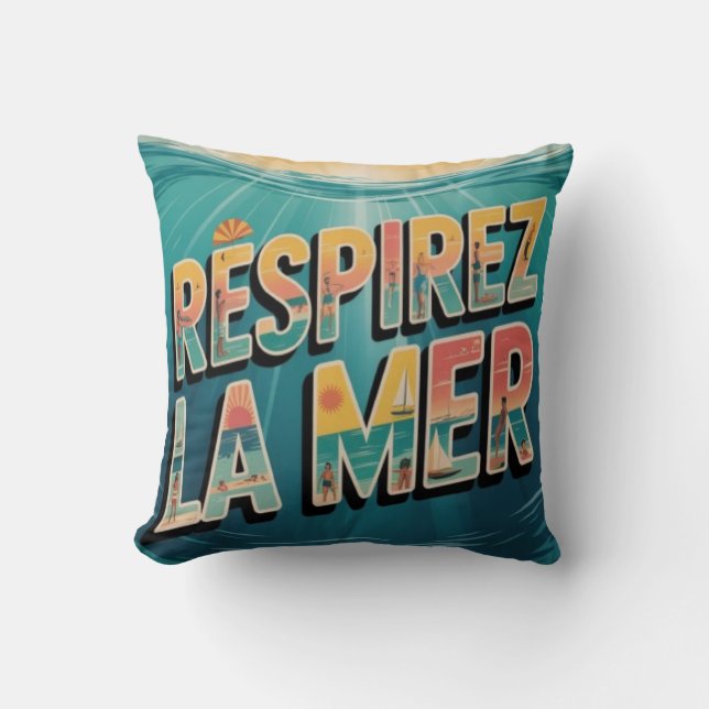 Cojín Decorativo Respirer la Mer (Anverso)